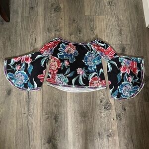 Flying Tomato Off Shoulder Bell Sleeve Floral Blouses Women’s XS